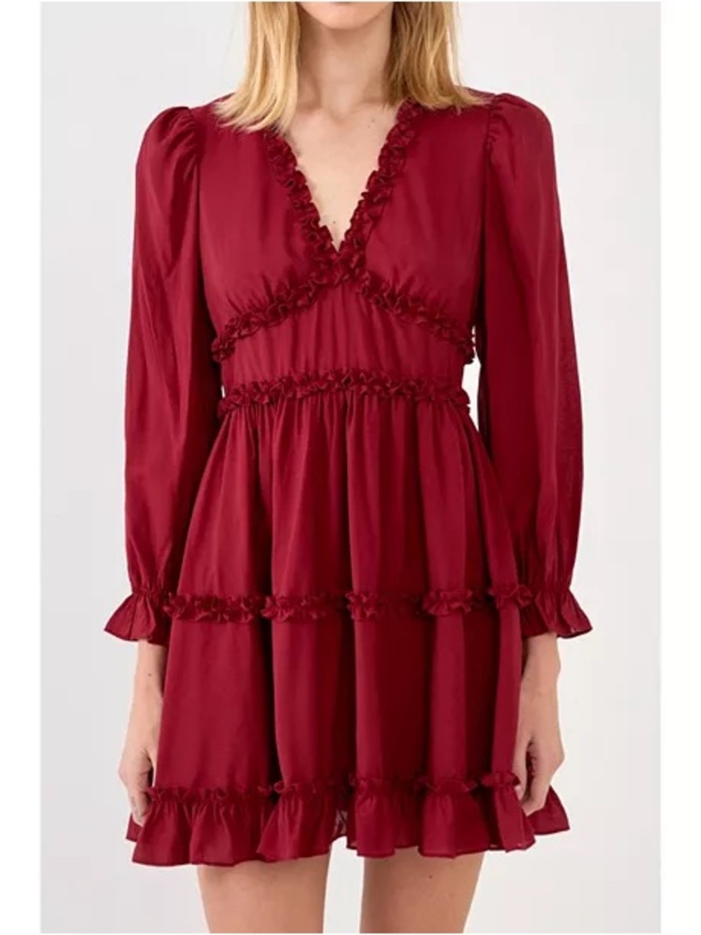 Free the Roses Ruffle Detail Mini Dress
